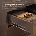 Ver imagem 6 de Mesa de Cabeceira 3 Gavetas com Organizador Tampo Vidro Belize Cinza