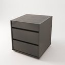 Ver imagem 3 de Mesa de Cabeceira 3 Gavetas com Organizador Tampo Vidro Belize Cinza