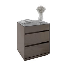 Mesa de Cabeceira 3 Gavetas com Organizador Tampo Vidro Belize  - 7