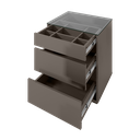 Ver imagem 5 de Mesa de Cabeceira 3 Gavetas com Organizador Tampo Vidro Belize Cinza