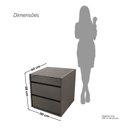 Ver imagem 4 de Mesa de Cabeceira 3 Gavetas com Organizador Tampo Vidro Belize Cinza