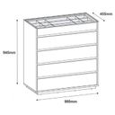 Ver imagem 4 de Cômoda 5 Gavetas com Organizador Tampo Vidro Belize 