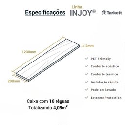Piso Vinílico Tarkett Injoy 2mm - Papoula Cx 5,13m² - Papoula Único - 13