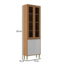 Ver imagem 4 de Paneleiro Domus 4 Portas com Vidro Nogal/branco - Hecol Móveis