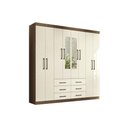 Ver imagem 1 de Guarda Roupa 8 Portas (2 C- Espelho) e 6 Gavetas C- Pés Liverpool Jatobá-areia - Santos Andirá