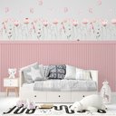Ver imagem 2 de Kit Adesivo Meia Parede Efeito Ripado + Adesivo Jardim Floral Divertido Decoração para Quartos