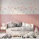 Ver imagem 5 de Kit Adesivo Meia Parede Efeito Ripado + Adesivo Jardim Floral Divertido Decoração para Quartos