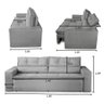 Sofá Retrátil e Reclinável 3 lugares com Molas 1,80m Vegas Suede Cinza Adonai Estofados - 3