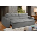 Ver imagem 1 de Sofá Retrátil e Reclinável 3 lugares com Molas 1,80m Vegas Suede Cinza Adonai Estofados