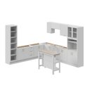 Ver imagem 2 de Cozinha Planejada 12 Peças sem Tampo com Cristaleira e Ilha Marselha CabeCasa MadeiraOriginals Branco