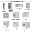 Ver imagem 6 de Cozinha Modulada 12 Peças sem Tampo com Cristaleira e Ilha Marselha CabeCasa MadeiraOriginals