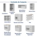Ver imagem 6 de Cozinha Planejada 12 Peças sem Tampo com Cristaleira e Ilha Marselha CabeCasa MadeiraOriginals Branco