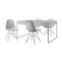 Ver imagem 6 de Mesa Jantar Industrial Retangular Branca 137X90Cm Com 4 Cadeiras Brancas Base Ferro Cor: Branco