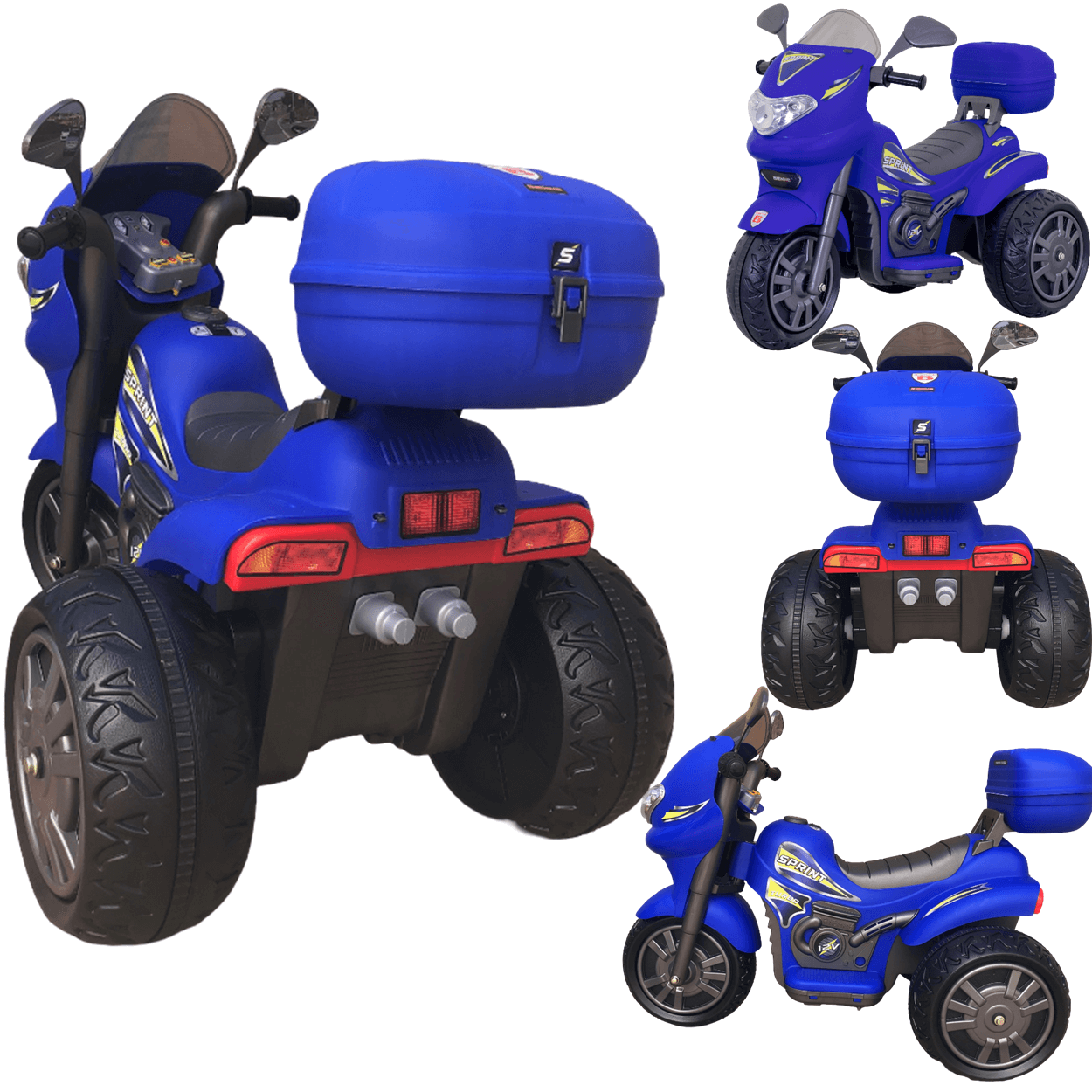 Moto Eletrica Infantil Biemme Sprint Turbo Power 12v Azul - 2