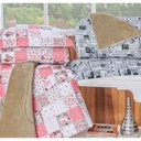 Ver imagem 3 de Coberdrom Dupla Face Estampado Rosê para Casal Queen 01 Peça - Bordados Ricardo 99er