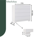 Ver imagem 3 de Cômoda Miray 4 Gavetas - Branco