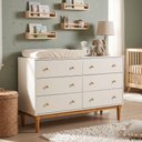 Ver imagem 1 de Cômoda Industrial Estella 6 Gavetas p/ Quarto Casal Design Moderno - Offwhite