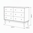 Ver imagem 4 de Cômoda Industrial Estella 6 Gavetas p/ Quarto Casal Design Moderno - Offwhite