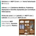 Ver imagem 4 de Guarda Roupa Casal 3 Portas de Correr 4 Gavetas Confo 190 cm Cinamomo Zanz
