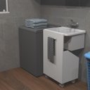 Ver imagem 3 de Gabinete Tanque em Mdf para Sua Aréa de Serviço Multiuso Embutir Nicho Puxador Alça