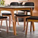 Ver imagem 3 de Mesa de Jantar 6 Lugares 1.8 Detroit Off White/nature - Tebarrot Móveis