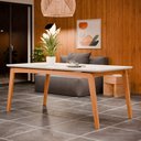 Ver imagem 1 de Mesa de Jantar 6 Lugares 1.8 Detroit Off White/nature - Tebarrot Móveis
