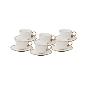 Conjunto 6 Xícaras Chá Porcelana Egg Branco 200ml- Wolff