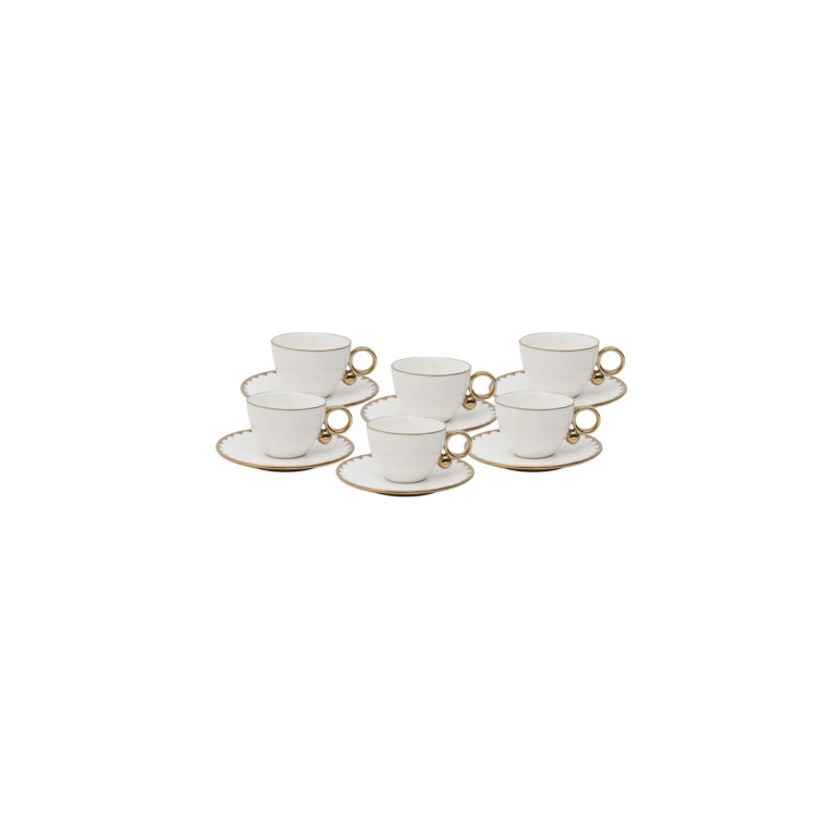 Conjunto 6 Xícaras Chá Porcelana Egg Branco 200ml- Wolff Conjunto 6 Xícaras Chá Porcelana Egg Branco 200ml- Wolff
