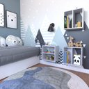 Ver imagem 7 de Nicho com Prateleira para Quarto Infantil Cinza/Cristal