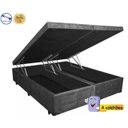 Ver imagem 1 de Cama Box Baú Bi-partida Casal Síntetico Cinza 138x188 [retira]