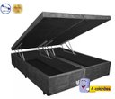 Ver imagem 1 de Cama Box Baú Bi-partida Casal Síntetico Cinza 138x188 [retira]