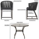Ver imagem 2 de Mesa com 6 Cadeiras de Jantar Roma 120cm e Noronha em Alumínio Marrom Corda Náutica Estofado 11 Tram