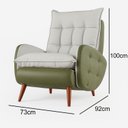 Ver imagem 4 de Poltrona Plus para Sala de Estar com Puff Eloá Verde/Branco