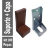 100 Peças - Cantoneira Reforçada para Moveis com Capa Mogno Fabio Ferragens Suporte Reforçado Canton - 6
