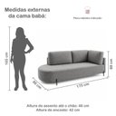 Ver imagem 3 de Sofá Cama Babá Orgânica Braço Lado Direito Linho Cinza