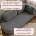 Ver imagem 5 de Sofá Cama Babá Orgânica Braço Lado Direito Linho Cinza