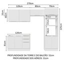 Ver imagem 4 de Armário de Cozinha Completa 270cm Branco Stella Madesa 05
