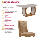 Ver imagem 7 de Mesa de Jantar Milena 180cm Tampo MDF Vidro Canto Copo com 6 Cadeiras Carolina