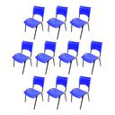 Ver imagem 1 de Kit com 10 Cadeiras Iso Pp Rp Empilhavel Color - Azul