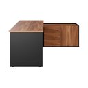 Ver imagem 5 de Mesa em L com Armário Lateral Caixa de Tomadas e 3 Gavetas 180cm Tampo Chanfrado Escritório Corporat