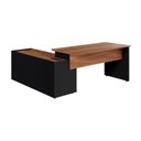 Ver imagem 4 de Mesa em L com Armário Lateral Caixa de Tomadas e 3 Gavetas 180cm Tampo Chanfrado Escritório Corporat