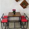 Conjunto Mesa 4 Cadeiras Pequena Estofado Vermelho - 2