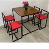 Conjunto Mesa 4 Cadeiras Pequena Estofado Vermelho - 1
