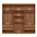 Ver imagem 3 de Guarda-roupa Casal Buriti 6 Portas 4 Gavetas Ripado Jatoba/grafite 16234 - Santos Andirá