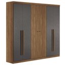 Ver imagem 6 de Guarda-roupa Casal Buriti 6 Portas 4 Gavetas Ripado Jatoba/grafite 16234 - Santos Andirá
