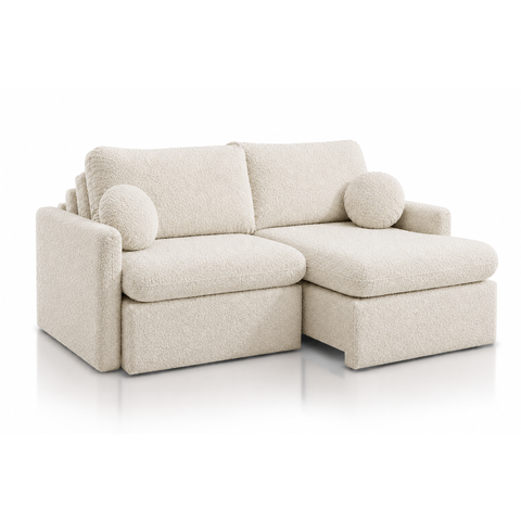 Sofá Oslo Retrátil e Reclinável com Molas Ensacadas, Pillow Top 18cm e Função Cama:Boucle Cru/2.60