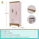 Ver imagem 2 de Guarda-roupa Infantil 3 Portas 2 Gavetas Colorir