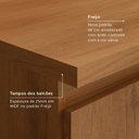 Ver mais imagens de Balcão de Cozinha com Tampo 100% MDF 2 Portas 80cm Princess Yescasa Marrom Freijó