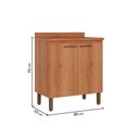 Ver imagem 3 de Balcão de Cozinha com Tampo 100% MDF 2 Portas 80cm Princess Yescasa Marrom Freijó