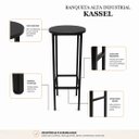 Ver imagem 3 de Conjunto Mesa Bistrô Alabama com 3 Banquetas Alta Kassel Cor Preto - Kmj